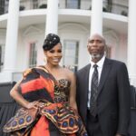Brandee Evans Instagram - #Freedom 🦋 Happy #Juneteenth! Thank you @starz @starztakethelead @whitehouse for the invite. It meant the world to share this experience with my father. Stylist @ashleyseanthomas Hair @hairbysashamari Makeup @stylemyface Dress @forthestarsfashionhouse Earrings @shopkhoi Shoes @viviennewestwood Tailoring @shawnte_elizabeth #WhiteHouse #happyjuneteenth #Pvalley #Starz