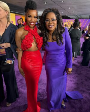 Brandee Evans Instagram - Flashback Friday to “The Color Purple” Premiere on Wednesday. I needed 2 days to process how amazing everything was. WHAT A MOVIE… WHAT A NIGHT!!! 

@tasiasword & @daniebb3 I’m so thankful to you both for the invite. 🥹🙏🏾 
@joeyharrisinc thanks for being my date. We have memories for life after this one! lol 

Y’all this movie is a MUST SEE! Congratulations @blitzambassador! You did it!!! Congratulations to everyone involved in this amazing hit! 🫶🏾💜

📸Photographer @sonejr 

Fashion stylist: @mickeyboooom 
Makeup @hotlikefirre 
Hair @stylesbydavonte 
Tailoring @studiounbiased
Dress: @albinadyla 
Shoes: @nalebe_official 
Earrings: @nadrijewelry 
Skin @the_atlanta_aesthetician 

#TheColorPurple #FlashbackFriday