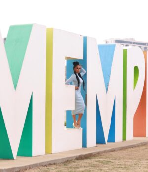 Brandee Evans Instagram - #HOME💙
#Memphis 

Thank you for having me @pauseuofm @uofmemphis 

Photos 📸 @jpfilmz 
Hair @texturesbytiahair 
Makeup @yanneekbrinson_
Dress @retrofete 
Jewelry  @officialladduandco
Shoes @jessicarichofficial
Nails @angel_nailsla
