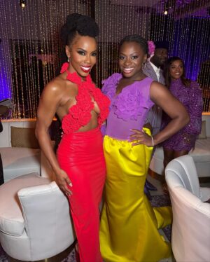 Brandee Evans Instagram - Flashback Friday to “The Color Purple” Premiere on Wednesday. I needed 2 days to process how amazing everything was. WHAT A MOVIE… WHAT A NIGHT!!! 

@tasiasword & @daniebb3 I’m so thankful to you both for the invite. 🥹🙏🏾 
@joeyharrisinc thanks for being my date. We have memories for life after this one! lol 

Y’all this movie is a MUST SEE! Congratulations @blitzambassador! You did it!!! Congratulations to everyone involved in this amazing hit! 🫶🏾💜

📸Photographer @sonejr 

Fashion stylist: @mickeyboooom 
Makeup @hotlikefirre 
Hair @stylesbydavonte 
Tailoring @studiounbiased
Dress: @albinadyla 
Shoes: @nalebe_official 
Earrings: @nadrijewelry 
Skin @the_atlanta_aesthetician 

#TheColorPurple #FlashbackFriday