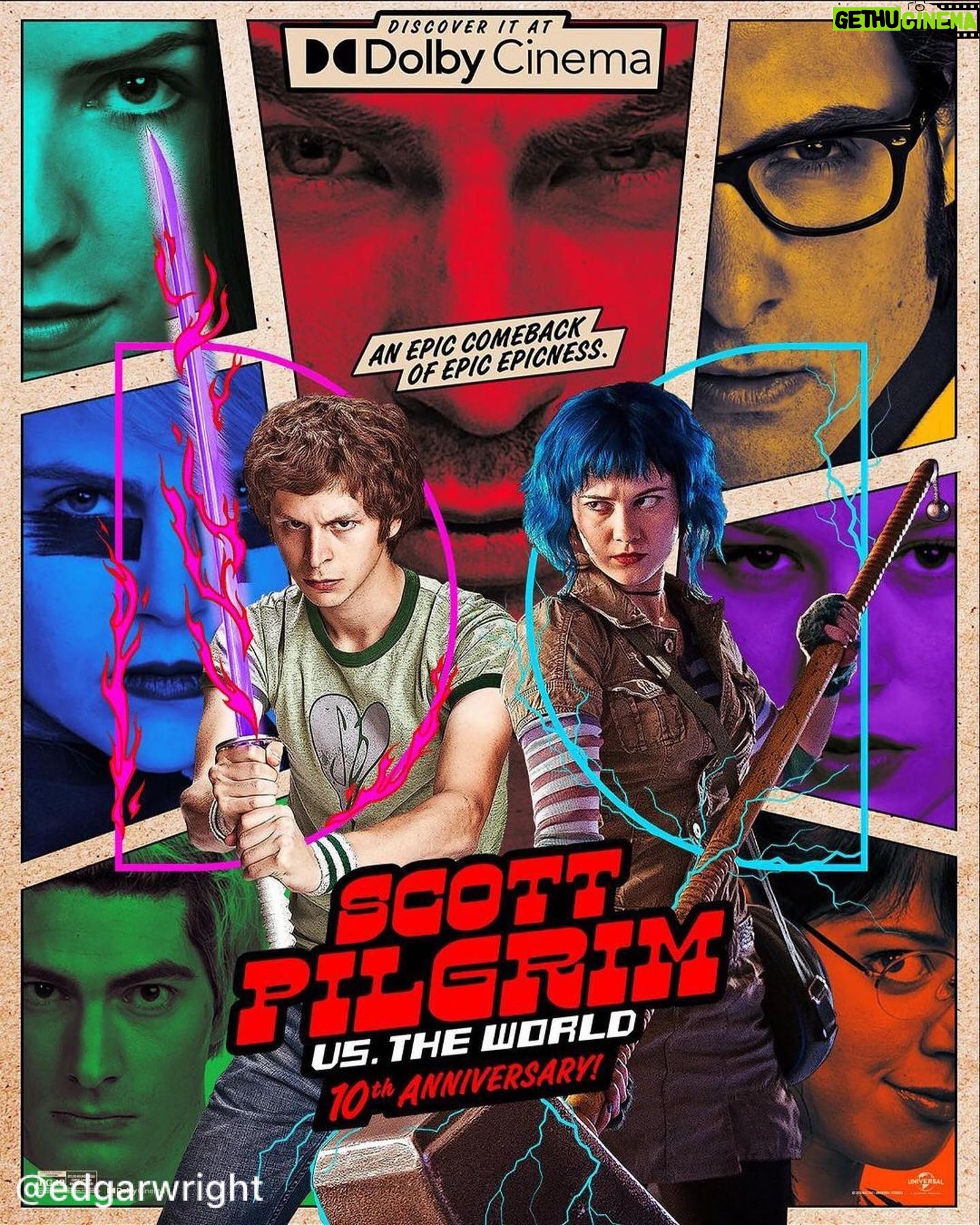 Brandon Routh - 47.5K Likes - Celebrate being #vaccinated & safely celebrate the #10thAnniversary of #ScottPilgrim!
🤞🏻That we all are by April 30th!
#Repost: @edgarwright
Sex Bob-Omb and the Seven Evil Exes back on the big screen? You’d better believe it.
See #ScottPilgrim exclusively in a new @DolbyCinema version starting April 30th. Get tickets at @amctheatres.