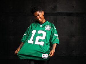 Bre-Z Instagram - HOMETEAM. 🦅
-
Such an honor to be photographed by @jonathanmannion and to be chosen to represent the city that birthed me @philadelphiaeagles Thank you 🫶🏾
-
@mitchellandness X @nfl 
-
S/O @rcunninghamng the legend.