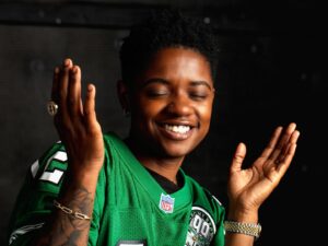 Bre-Z Instagram - HOMETEAM. 🦅
-
Such an honor to be photographed by @jonathanmannion and to be chosen to represent the city that birthed me @philadelphiaeagles Thank you 🫶🏾
-
@mitchellandness X @nfl 
-
S/O @rcunninghamng the legend.