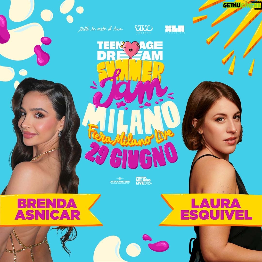 Brenda Asnicar Instagram - 😱 BRENDA ASNICAR E LAURA ESQUIVEL - LA REUNION 😱 Carissimi dreamers, vi avevamo promesso sorprese incredibili per la nostra Summer Jam del 29 giugno a Milano e siamo stati di parola 😏 Dopo sedici lunghi anni, Brenda e Laura sono pronte a tornare sullo stesso palco per la reunion che tutti stavamo aspettando 🥹 E se questo fosse poco, vi avvertiamo già che potrete godervi ANCHE lo show solista di entrambe, cioè dai, cosa potevamo fare di più?! 🤷🏼♀️ Quindi, ricapitoliamo: 📆 29 giugno 2024 📍 Milano Fiera Live ⏰ Apertura porte 17:00 🕺🏻 Inizio spettacoli 18:00 🛏️ Chiusura 00:00 🎟️ Biglietti disponibili su Ticketone e Ticketsms Le sorprese e gli ospiti non finiscono qui, stay tuned!!! 🚨 Ci vediamo lì? Ci vediamo lì. ✨