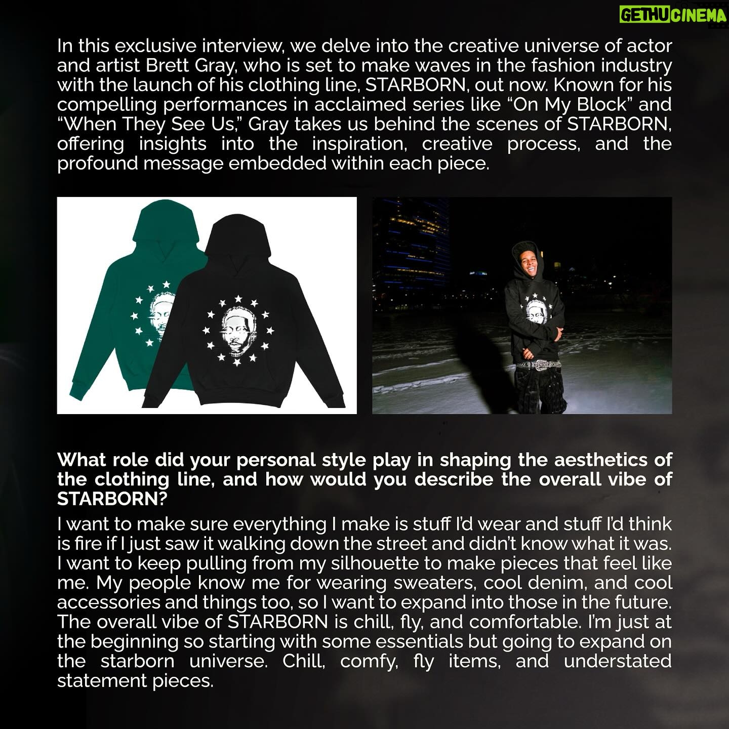 Brett Gray Instagram - PRESS PRESS PRESS PRESS PRESS @brettgraymerch “STARBORN” collection got its first article in the press with @sheenmagazine ! Thank you so much @xoxomik_ for speaking with me and thinking of me. You’ve been so supportive of my journey so far and I appreciate you taking the time to share. Give it a read here or at the link in my stories! Merch available now on brettgraymerch.com Creative consultant / Designer: Jacob Ayers; @jsevena Styled by: @brettgray Photography: Sunny Payton; @sun_vzn Wearing: @brettgraymerch Starborn Hoodie in Blackout colorway, @badson.us jacket and denim, @bbsimon_officialpage belt, and Bottega “Puddle” Boots #brettgraymerch #brettgray #starborn