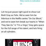 Brett Gray Instagram – First weekend with Felix 🫶🏾