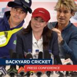 Brett Lee Instagram - With one week to go, the team wanted to call a press conference to address the rumours surrounding Backyard Cricket at Kirribilli House on October 4. Don’t forget you can catch the entire match on @kayosports 🏏