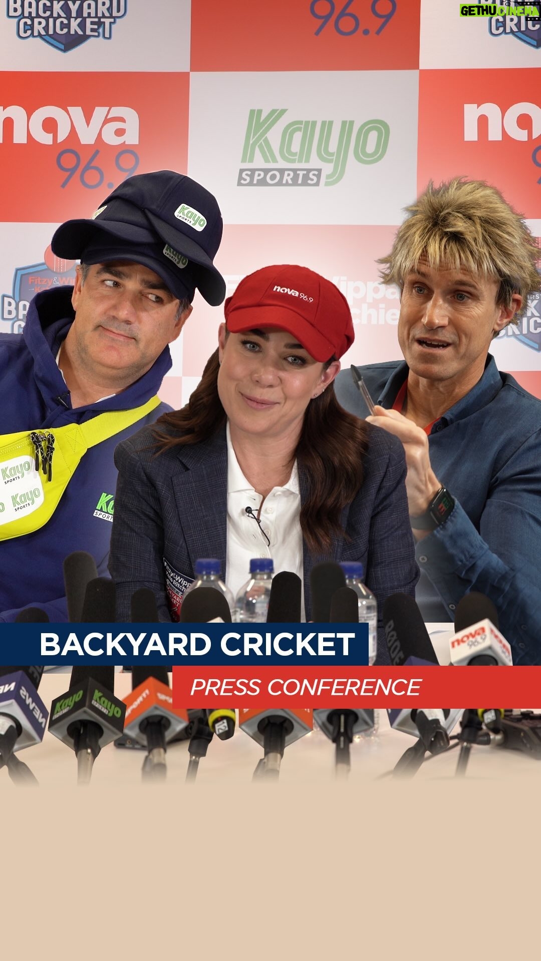 Brett Lee Instagram - With one week to go, the team wanted to call a press conference to address the rumours surrounding Backyard Cricket at Kirribilli House on October 4. Don’t forget you can catch the entire match on @kayosports 🏏