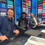 Brett Lee Instagram - How can you not love your job @chrisgayle333 @scottystyris @iplt20 @officialjiocinema