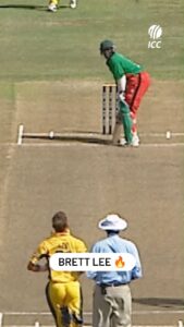 Brett Lee Instagram - When Brett Lee became the first Australia player to pick a men's @CricketWorldCup hat-trick 🙌 #Cricket #CricketReels