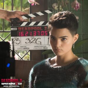 Brianna Hildebrand Instagram - Negasonic in a fluffy sweater? 💙 Watch the deleted scene in Deadpool 2 Super Duper Cut- on Digital today. Link in bio!