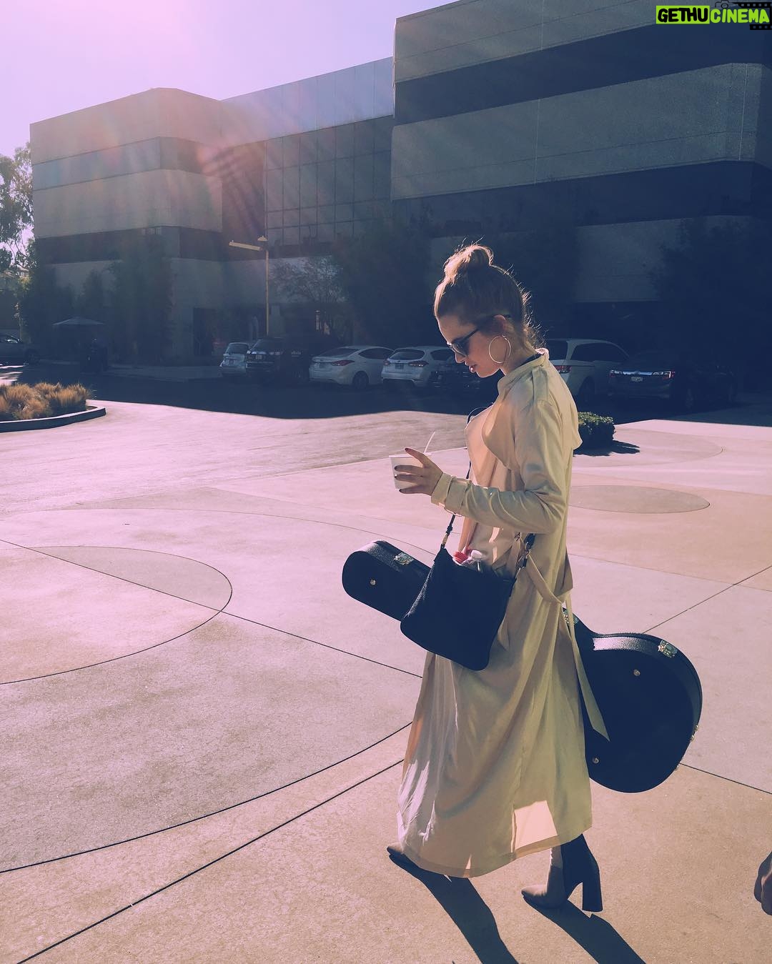 Bridgit Mendler Instagram - heading to rehearsal with just my guitar and froyo in hand. Echoplex show is tomorrow night in LA, tag a buddy you think needs to get out and jam witchu 😝😝😝 tix in my bio