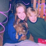 Bridgit Mendler Instagram - Retro Find: two goobers hiding with cat on the floor 😻