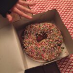 Bridgit Mendler Instagram – Biggest donut everrrrrr HAPPY BELATED NEW YEAR WORLD!