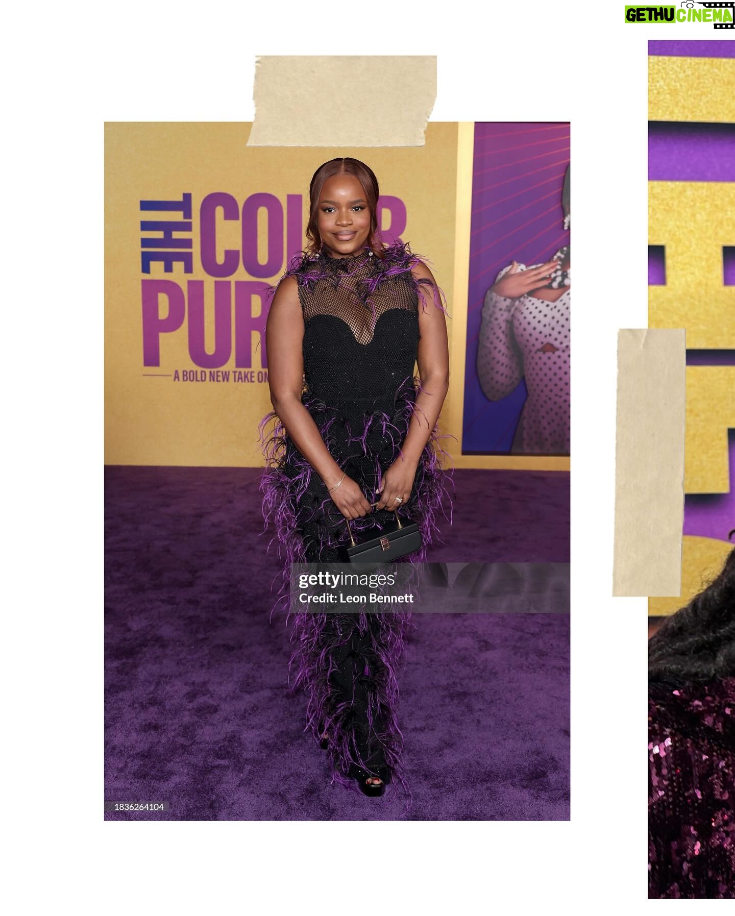 Brittany Packnett Instagram - purple is royalty. of all the days of Black church pomp and circumstance, the years the auxiliary selected purple for the theme were always my favorite. the scripture would always be about our royal posture as children of the King. My daddy wore a purple velvet robe sometimes. My mother has a closet full of purple First Lady suits with hats to match. A Purple Sunday was a regal Sunday. A grand Sunday. A very very Black Sunday, indeed. It is why, through every iteration, from Alice Walker’s earth-shifting novel, to the film that made @oprah & @whoopigoldberg movie stars, to the musical that made tears well, to this new, old, stunningly beautiful take by our friend @blitzambassador, to those Purple Sundays of celebration, I have always loved the color purple and The Color Purple. If it “pisses God off if you walk by the color purple in a field and don’t notice it,” then it has to anger Him when Black folks aren’t seen in the fullness of our royalty. Even in our most destitute of times, when the world is cruel and a sister’s strength is all we can rely on, when the fist of oppression keeps pounding so hard a man must seek redemption instead of transferred harm, when our stories go unheard and our voices are silenced… We Royalty. Thank you @jotakaeaddy for making sure our crowns are seen. Thank you @daniebb3 for showing that our gifts are worth more than gold. Thank you @tasiasword for fixing Celie’s crown and ours. Thank you @Oprah and Ms. Walker for making sure the ground we walk is always fitting of our nobility. Thank you @amberjmike for still being here 🫶🏾. Thank you to my 39 years for giving me a body I love and @hanifa for helping me feel my most regal yet. And thank you to the beautiful family that gathered last night to support our visions on screen and off. My heart needed yesterday desperately. “And us so happy. Matter of fact, I think this the youngest us ever felt. Amen.” -aw. 1982.