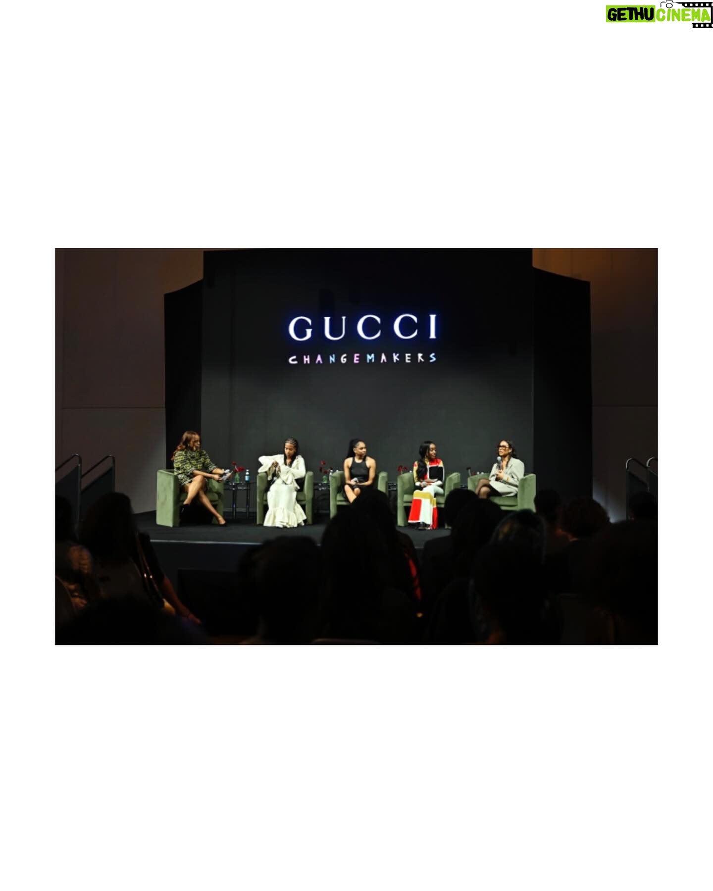 Brittany Packnett Instagram - @gucci changemakers. chapter v. ***APPLY for the Changemaker Impact Fund and Scholarships at https://equilibrium.gucci.com/*** in the home of gogo and movements, power and culture, where everything you love was given to you by people of color, we launched the fifth chapter of Gucci’s Chnagemaker investments. Since 2019, our mighty band of changemaker council members have worked hand in hand with Gucci designers and executives at the very top. We’ve advised on equity advancements that have been made within the house, and on how and where and in whom to invest in. $6.5M later in scholarships, impact funding, and investment in emerging creators from marginalized backgrounds later, I’m so proud to be a part of this work—and y’all know I am P I C K Y. When COVID came, these funds never diminished, and this program was not only protected but a fully integrated, longitudinal part of the work and story. And to top it off, I had the honor of narrating our new hero spot for Changemakers—and moderate a panel of the most brilliant, innovative, unapologetic young Black women creators, artists and leaders spaces like this have ever seen. We are on incredibly good hands. We are changemakers. And we act like it. A special thank you to @dappertrav, @archivedaren and the entire Gucci team, Kennedy Center team, and the beautiful audience that gathered to create not just a beautiful evening, but to keep the movement going. God bless the Changemakers.
