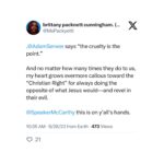 Brittany Packnett Instagram - @speakermccarthy I hope you know we can see you. AND @repmattgaetz of FL. AND @mattformontana OF MT. AND @reptimburchett of TN. AND @realannapaulina of FL. AND @rep.elicrane of AZ. AND @repandyogles of TN. AND @andybiggsaz of AZ. AND @repdanbishop of NC. AND @repwph of TX. AND @repcorymills of FL. And more than that: the God in whom you claim to believe can see you, too. So can the women and children on WIC, families w section 8, farmers, the people of the military, air traffic controllers and the federal workers who have to lose their paychecks while you keep yours. And we won’t forget come election time. (One correction: while inflation is higher now than 7 years of the last 10, it’s not the highest in the last decade. Added the source and tagged who shared it on the original thread on Twitter!)