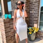 Brittney Bee Starr Williams Instagram - You’ll love it over here i promise 👀 Dress from @eleven22online Bundles @sheshappyhair Bag @chanelofficial