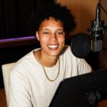Brittney Griner Instagram - You: is it on AUDIOBOOK?? Nobody: Me: COMING HOME is now available as an audiobook, read by me and narrator Andia Winslow!🎧 Check out this behind-the-scenes footage from when I recorded my portion of the audiobook 🎙️ with @PRHAudio and learn more about COMING HOME. Links in bio #bringourfamilieshome #COMINGHOME #WeAreBG 📸 : Evan Millstein