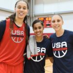 Brittney Griner Instagram – In the lab! Gangs all here ❤️🤍💙 #tokyobound