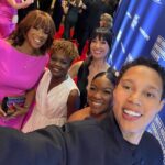 Brittney Griner Instagram - We are in awe from The White House Correspondents’ Association’s dinner last night. The first amendment is so important and we’re grateful to live in a country that recognizes freedom of speech. Major thank you to the courageous journalist from our past, present, and future for truth-telling and being the foundation for radical change. Our prayers go out to the families of Evan Gershkovich (Russia) and Austin Tice (Syria)— reporting is not a crime and we must bring them home. @gayleking and the entire CBS family, thank you for having us as your guest. Your hospitality was unmatched. Styled by: @calvinklein & @courtneydmays MUA: @lolasbeautymark Hair: @jadajenkinsco #WeAreBG #BringOurFamiliesHome