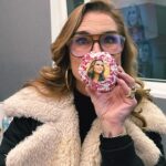 Brooke Shields Instagram - Recent visit with my amazing @iheartpodcast team!! 🧡🍩 Need something to listen to on your travels this week? Catch up on the latest season of #NowWhat? with Brooke Shields on the @iheartradio app or anywhere you listen to podcasts!!