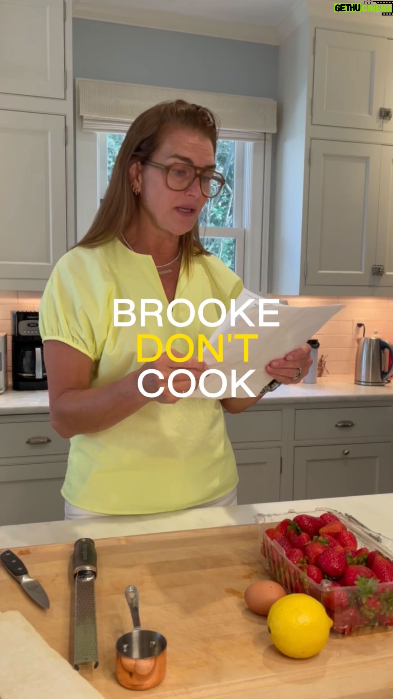 Brooke Shields Instagram - Safe to say dessert is our favorite meal of the day 🍰 On today’s Brooke Don’t Cook, @brookeshields tries her hand at a Strawberry Galette — using up all those ripe summer berries while they last 🍓