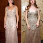 Brooke Shields Instagram - Two of my most favorite recent moments… each 22 years apart ❤️ This week Grier wore my @badgleymischka dress from 2001 to my @cafecarlyle premiere!! And #tbt to Rowan wearing my golden globes dress to prom. How cool is this?! 👯‍♀️