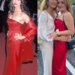 Brooke Shields Instagram - Two of my most favorite recent moments… each 22 years apart ❤️ This week Grier wore my @badgleymischka dress from 2001 to my @cafecarlyle premiere!! And #tbt to Rowan wearing my golden globes dress to prom. How cool is this?! 👯‍♀️