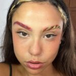 Bruna Carvalho Instagram – Sobrancelhas super diferentes pro carnaval 😅♥️✨ 

Paleta de sombras: @maccosmeticsbrasil 
Lápis laranja olho: @makeupforever