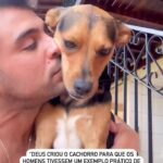 Bruna Lombardi Instagram - Adotar muda a vida pra melhor. A gratidão ilumina tudo. Emocionante. #adoção #cachorro #animais #carinho #amor