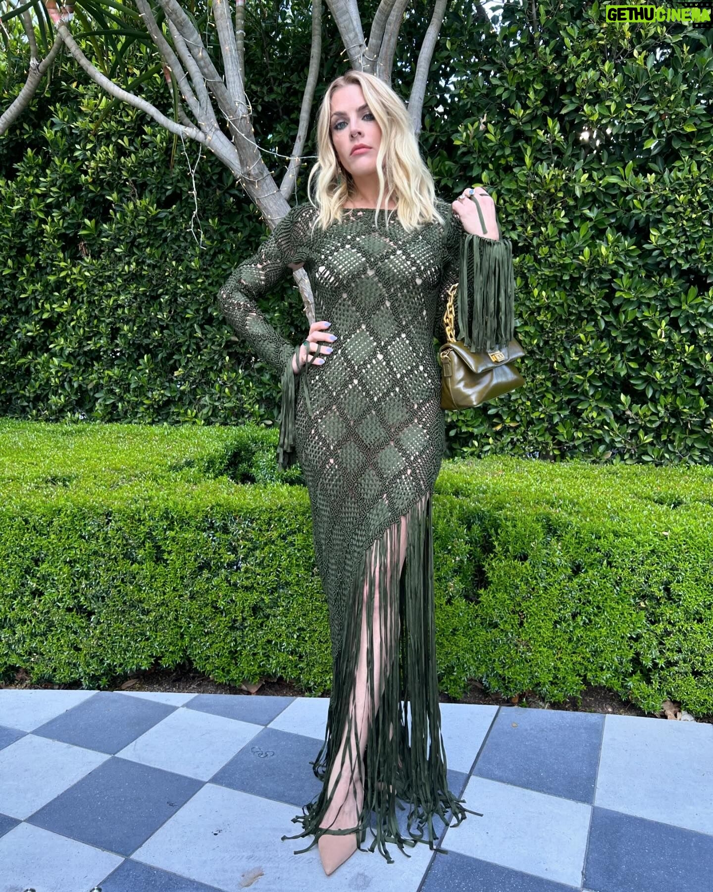 Busy Philipps Instagram - 2 FASHUN LOOKS 4 YR CONSIDERATION 4 GIRLS5EVA hair: @kikihaircutter makeup: @karanmitchellmua styling: @daniandemmastyle fluffy&white Dress @16arlington Bag @brandonblackwoodnyc Shoes @alevimilano Jewelry @graceleedesigns green macrame Dress @teresahelbig Shoes @schutz Rings @levian_jewelry Earrings @hanut101 Bag @brandonblackwoodnyc