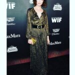 Caitríona Balfe Instagram - Last night it was incredible to see all the female nominees stand together up on stage at the @womeninfilmla night. So many directors, producers, writers, composers, designers and makeup artists. BUT we still need more. Women in Film is an amazing organisation helping to make that happen. Check them out. If you are in the industry join the organisation. Let’s keep pushing and fighting for equality. (Also thanks amazing glam team: @karlawelchstylist .. loved wearing this amazing vintage outfit. Being sustainable can look pretty freaking good!!!! @marywilesmakeup @marcusrfrancis )
