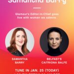Caitríona Balfe Instagram - Today I’ll be chatting to the fabulous @sambarry for @glamourmag about all things @belfastmovie … join us!!! 💚 @focusfeatures