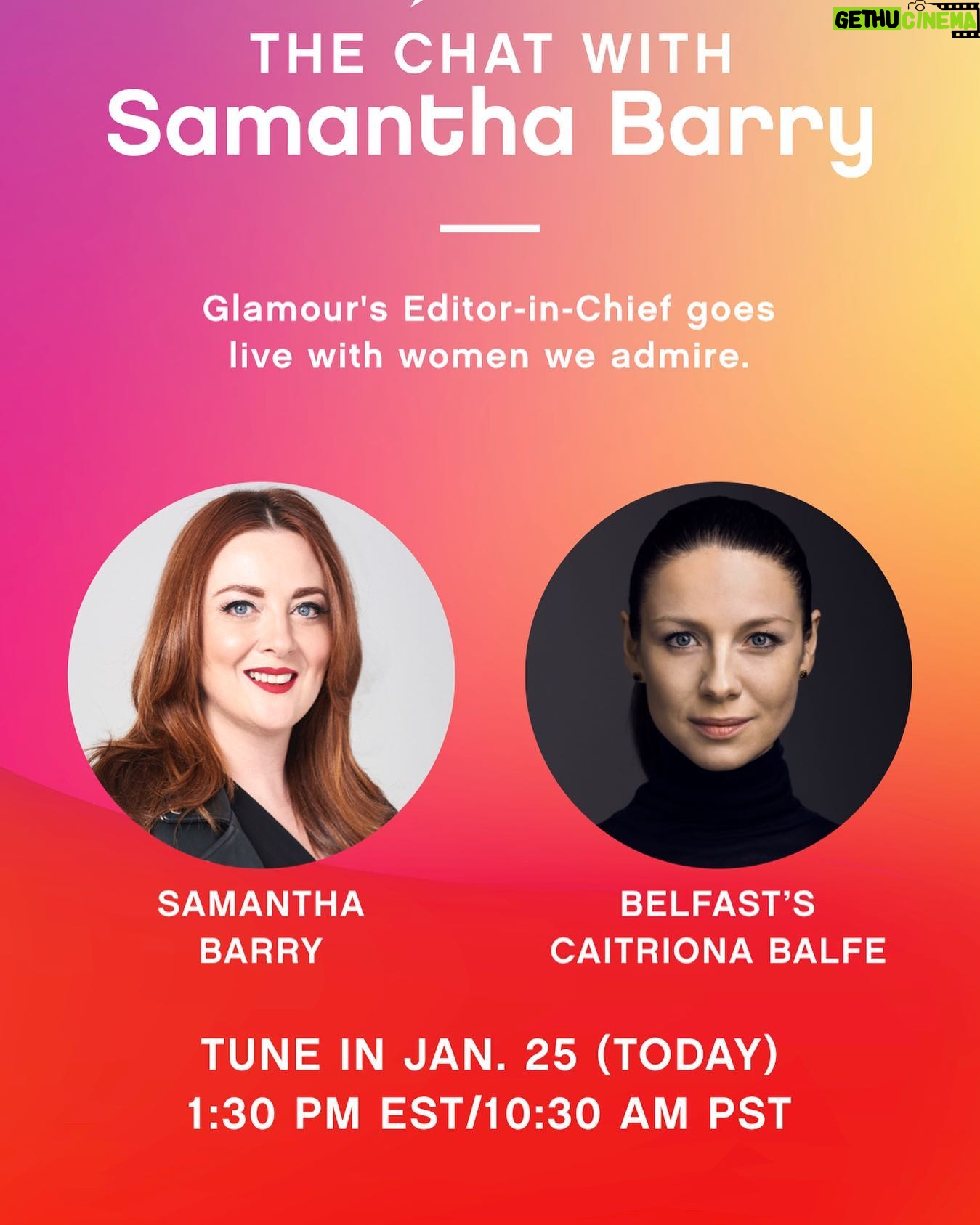 Caitríona Balfe Instagram - Today I’ll be chatting to the fabulous @sambarry for @glamourmag about all things @belfastmovie … join us!!! 💚 @focusfeatures