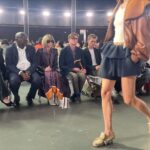 Caitríona Balfe Instagram - Thank you @jw_anderson … exquisite show! So beautiful 🩵 thanks @garethbromell @marywilesmakeup 🩷🩷