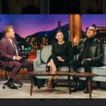 Caitríona Balfe Instagram - Had the MOST fun with @j_corden and @jeffgoldblum on @latelateshow … where I learned all about Ambrosia Salad … and now I can’t stop thinking about it… oh and how Shepard’s pie has nothing to do with actually sheparding !!!! #latelateshow Glam: @karlawelchstylist wearing @alexperryofficial Hair @giocampora Makeup @marywilesmakeup 💗💗💗