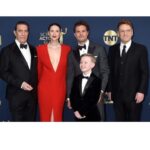Caitríona Balfe Instagram - So wonderful celebrating with our cast… we missed Judi but what a wonderful night. Congratulations to all the winners ❤️❤️ @belfastmovie @focusfeatures @ysl @karlawelchstylist @garethbromell @marywilesmakeup