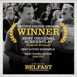 Caitríona Balfe Instagram - So so proud of our little star @judehill .. what a legend. And so bloody happy to share best ensemble with my Belfast family. I love these people and we’ve had such an amazing time working together.. to get this recognition means so much!! And huge congratulations to our fearless leader Ken on best original screenplay. 💗💗💗💗 @belfastmovie @focusfeatures @criticschoice