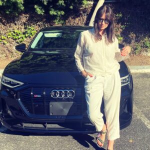 Caitríona Balfe Instagram - Some days you just need to get out on the road….. 
Thank you @audi for the loan of this beauty of an #etron … she purrrrrs!!! 
@tonyameli #audipartner 🌱