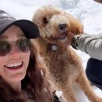 Caity Lotz Instagram - We finished up a movie and got to spend the day in the snow and sunshine ☀️ ❄️ this was first time Penny has ever seen real snow 🩷