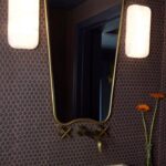 Caity Lotz Instagram – The difference good lighting can make 😍 Kyle thought I was crazy when I said we needed 8 switches for a small spaces like this 🤣 so worth it! 

love these fixtures…
Adara Pendant and Freesia Wall Sconce by @corbettlighting 
Bathroom Grand Central Wall Sconces by @hudsonvalleylighting 
#corbettlighting #hudsonvalleylighting #troylighting