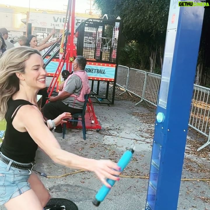 Caity Lotz - 154K Likes - I love games! 🎡 first time axe throwing, but really this ninja catch game got me fired up 🤣 i need this in my backyard