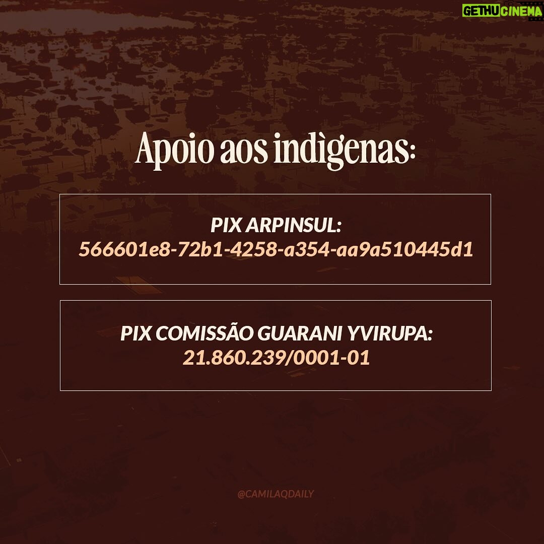 Camila Queiroz Instagram - Diante da situação de calamidade em que se encontra o Rio Grande do Sul, todos nós devemos nos mobilizar e ajudar de alguma maneira! Seja com alguma quantia financeira, com itens, com o tempo de voluntariado ou compartilhando informações verídicas e instituições verdadeiramente engajadas na causa. Por isso, separemos algumas organizações que estão empenhadas em ajudar o Sul em diversos âmbitos: com apoio às famílias locais, com resgate e cuidado de animais que ficaram ilhados, com suporte às populações indígenas e com auxílio para que as famílias encontrem crianças desaparecidas. Compartilhem para que cheguem a mais pessoas e ajudem da forma que puderem! Nesse momento, qualquer ajuda conta muito: ❤️🩹🙏🏻 #SOSRioGrandeDoSul