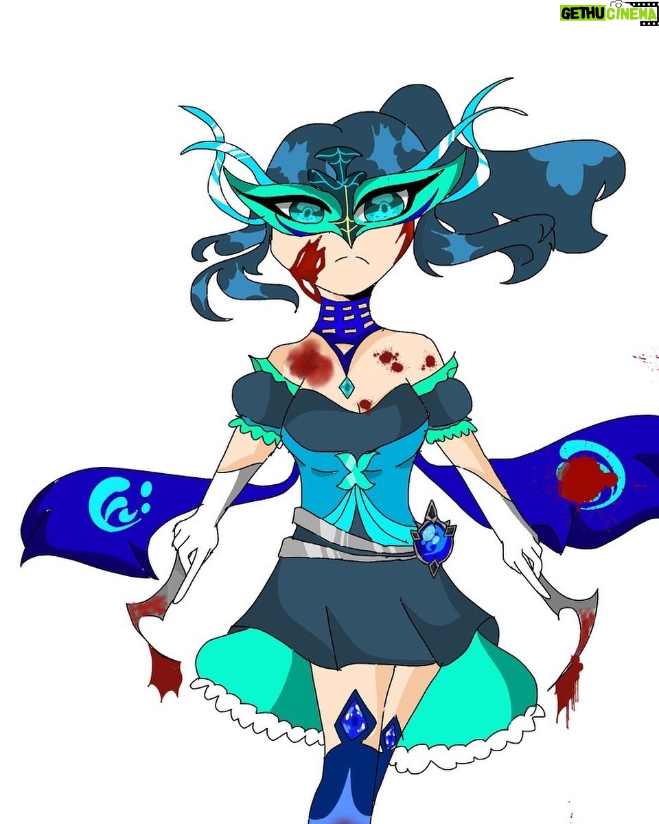 Cara Buono Instagram - Happy Sunday! Here is guest post by Esmé of her art. Lyra Shijima: My Genshin Impact OC! Backstory: Lyra was taken away from her parents when she was only four years old, and she was trained as an assassin for the next 15 years in an underground organization of assassins in the Nation of Fontaine. She took on the agent name “Blood Twister” while keeping the name Lyra Shijima behind her masquerade mask. The mask she wore whenever she was given a mission. She was the only agent with Hydro but her powers worked in a particular way. Instead of normal water, she used the blood of her past enemies, and with this power, she became the best agent the organization ever had. Please let me know what you think in the comments (ideas welcome)! ~Esmé #genshinimpact #genshin #oc