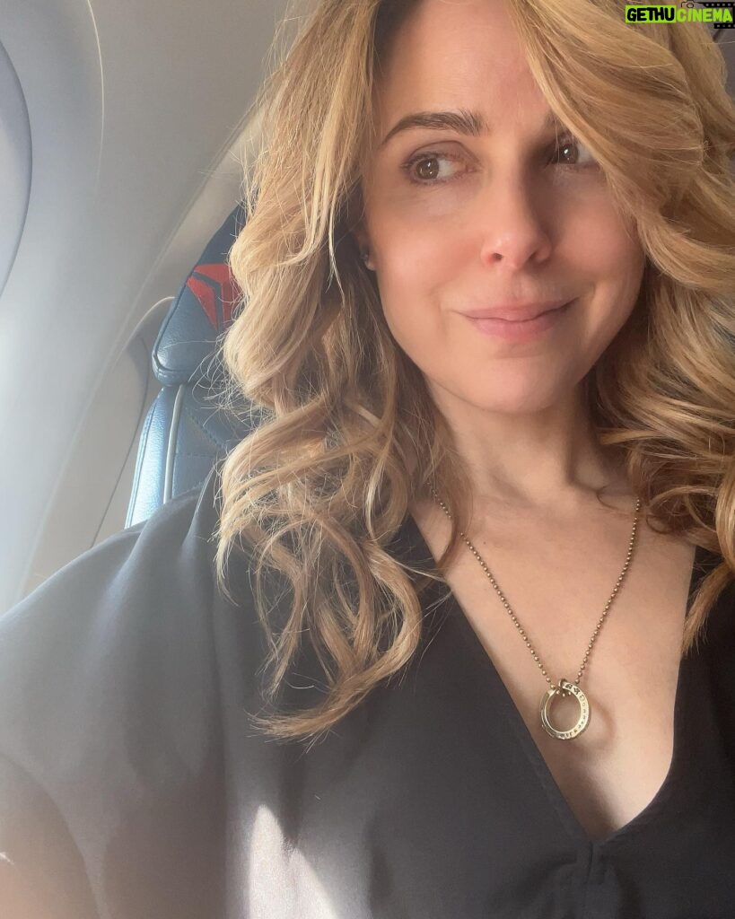 Cara Buono Instagram - Plane selfies with curls #flying #selfie #goodhairday