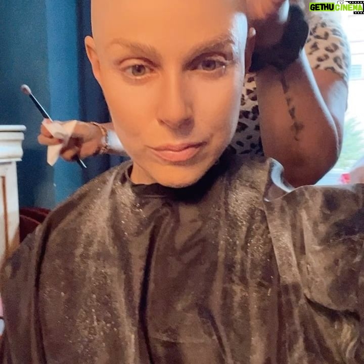 Cara Buono Instagram - Back posting! There were so many things I didn’t get to posting. This is something different for me that I worked on. With my wonderful costar @mrchrisparnell. When @thelaurakoski shaved my head ;) Amazing work ❤️ Laura! #hairtransformation #instagood #setlife #ilovemyjob