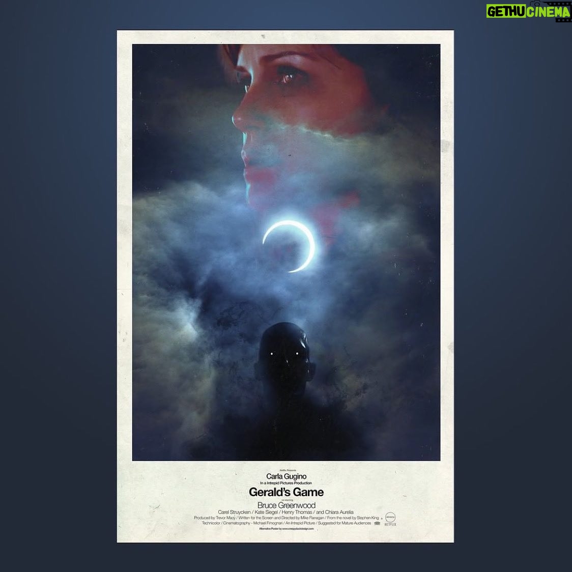 Carla Gugino Instagram - An extremely cool alt poster. 👏🏼 @creepyduckdesign • The @flanaganfilm rewatch continues! GERALD'S GAME is probably my favourite. Absolutely adore this adaptation of Stephen King's novel and what an incredible performance from @carlagugino . Here's my alt poster.