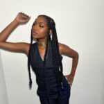 Carlacia Grant Instagram - I love a 3 piece suit paired with Nipsey blue knotless braids. 🤣🥰🫣 @PoloRalphLauren @ELLEUSA #HollywoodRising #PoloRLStyle Glam Hair @hushbychloe MUA @seanharrismakeup Stylist @orettac