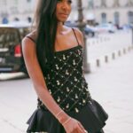 Carlacia Grant Instagram - In Paris with @johannaortizofficial 💕 I love your brand and all that you stand for. Hair @hushbychloe MUA @facemaid Styling @orettac Dress @johannaortizofficial